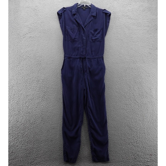 Sanctuary Pants - Sanctuary x Anthropologie Womens Blue Lyocell Cap Sleeve Jumpsuit Small